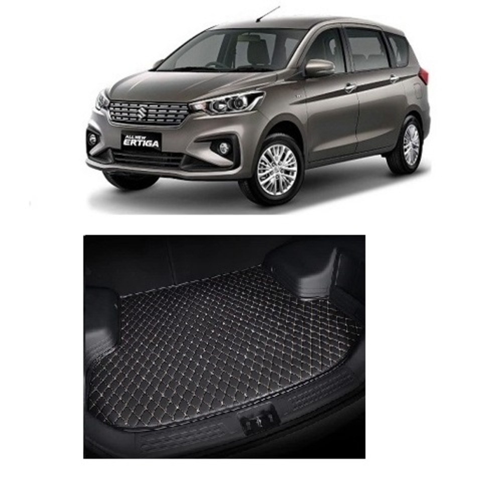 7D Car Trunk/Boot/Dicky PU Leatherette Mat for Ertiga New  - Black